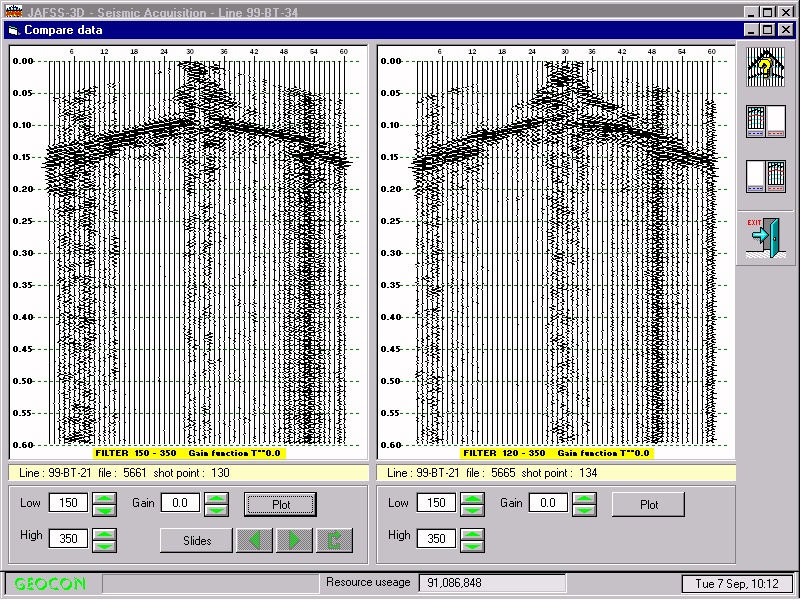 Compare filters on shot records